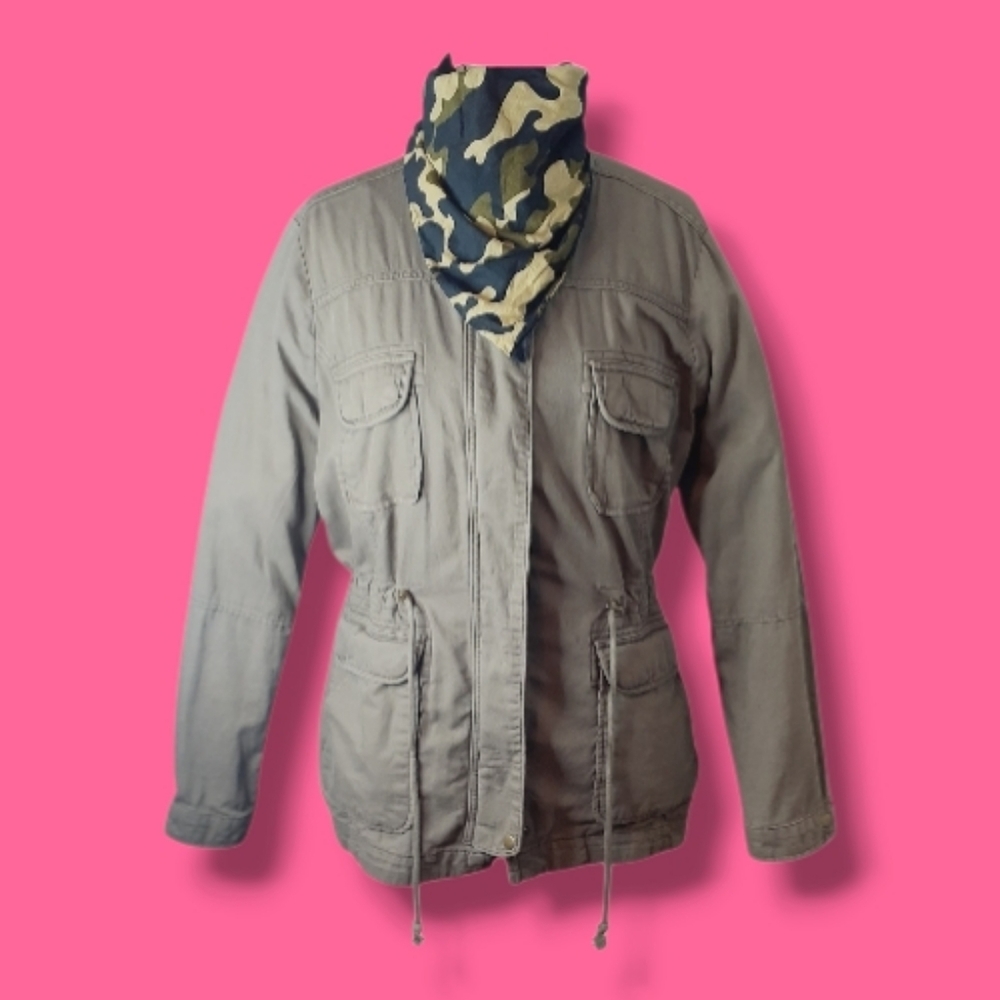 Lucky Brand Women's Olive Green Utility Jacket Size XL